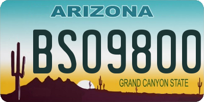 AZ license plate BSO9800