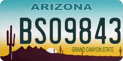 AZ license plate BSO9843