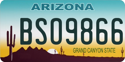 AZ license plate BSO9866