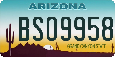 AZ license plate BSO9958
