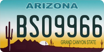 AZ license plate BSO9966