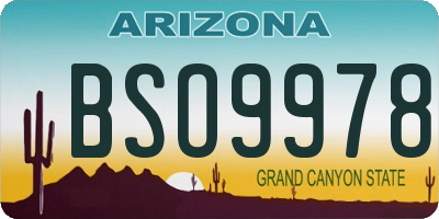 AZ license plate BSO9978