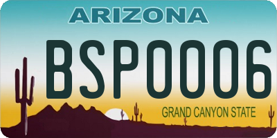 AZ license plate BSP0006
