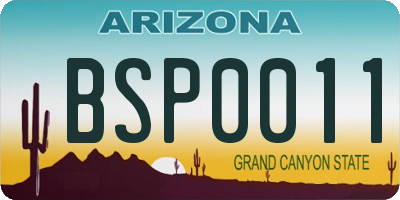 AZ license plate BSP0011