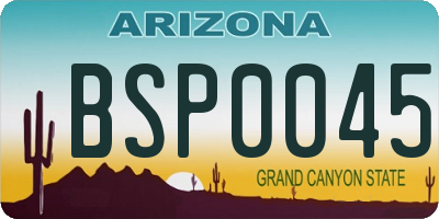 AZ license plate BSP0045