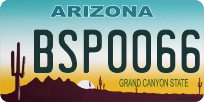 AZ license plate BSP0066