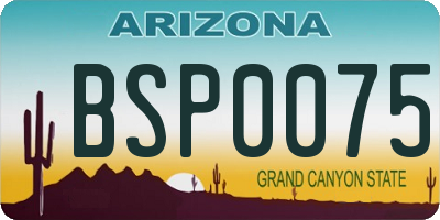 AZ license plate BSP0075
