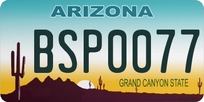 AZ license plate BSP0077