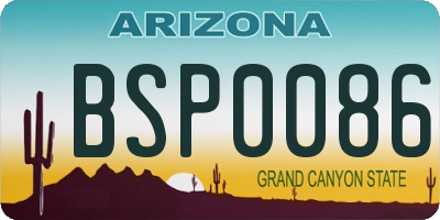 AZ license plate BSP0086