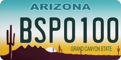 AZ license plate BSP0100