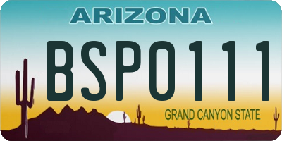AZ license plate BSP0111