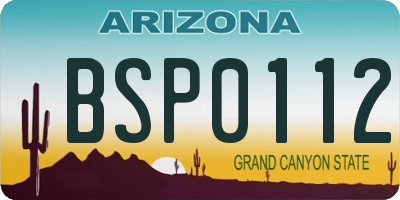 AZ license plate BSP0112
