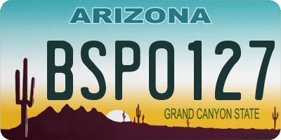 AZ license plate BSP0127