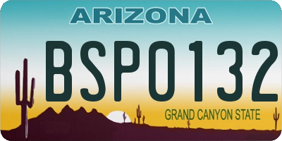 AZ license plate BSP0132