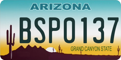 AZ license plate BSP0137