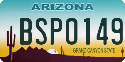 AZ license plate BSP0149