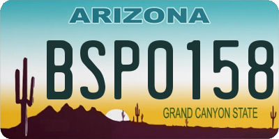AZ license plate BSP0158