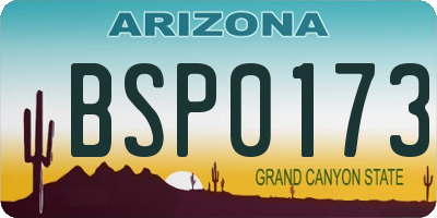 AZ license plate BSP0173