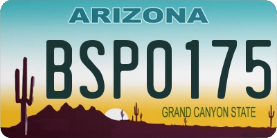 AZ license plate BSP0175