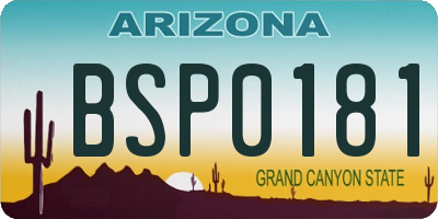 AZ license plate BSP0181