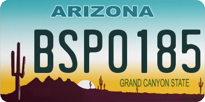 AZ license plate BSP0185
