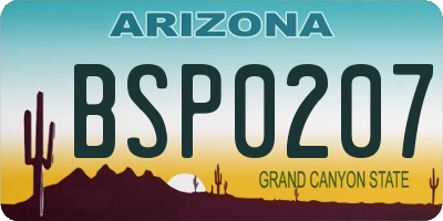 AZ license plate BSP0207