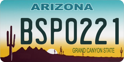 AZ license plate BSP0221
