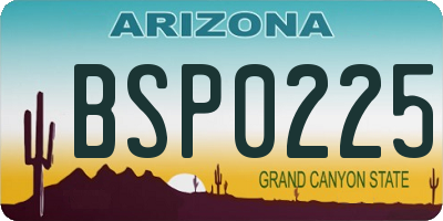 AZ license plate BSP0225