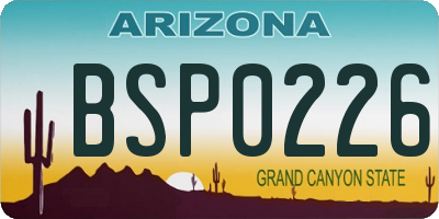 AZ license plate BSP0226