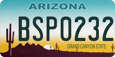 AZ license plate BSP0232