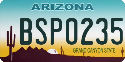 AZ license plate BSP0235