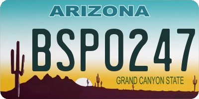 AZ license plate BSP0247