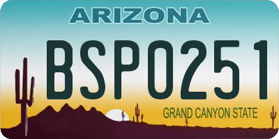 AZ license plate BSP0251