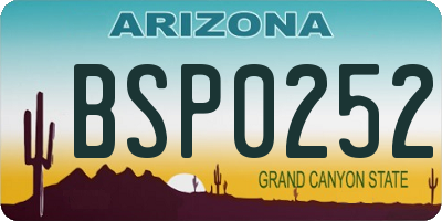 AZ license plate BSP0252