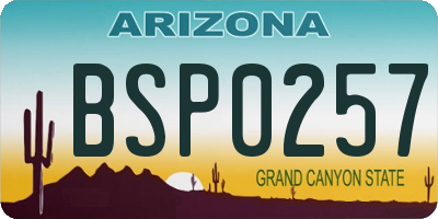 AZ license plate BSP0257