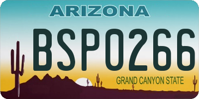 AZ license plate BSP0266
