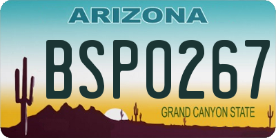 AZ license plate BSP0267