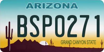 AZ license plate BSP0271