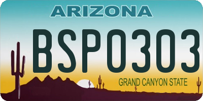 AZ license plate BSP0303