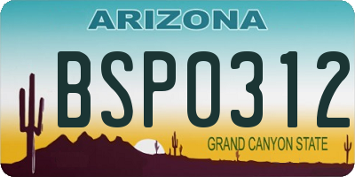 AZ license plate BSP0312