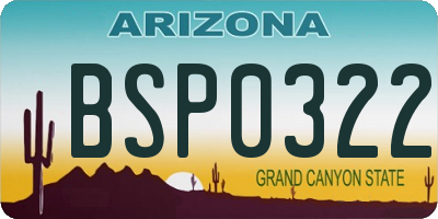 AZ license plate BSP0322