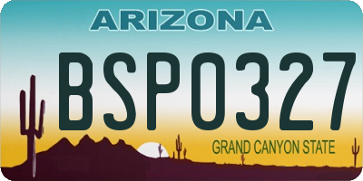 AZ license plate BSP0327
