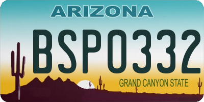 AZ license plate BSP0332