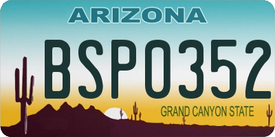 AZ license plate BSP0352