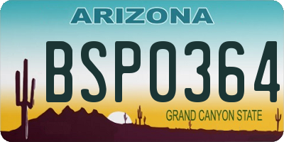 AZ license plate BSP0364
