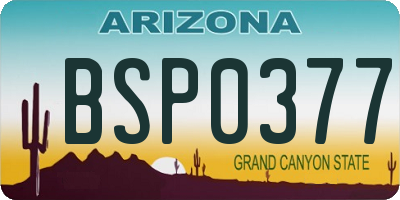 AZ license plate BSP0377