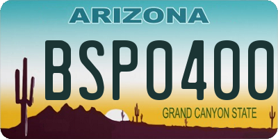AZ license plate BSP0400