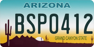 AZ license plate BSP0412