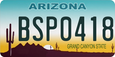 AZ license plate BSP0418