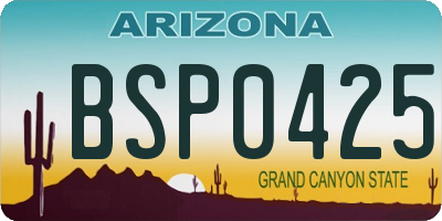 AZ license plate BSP0425